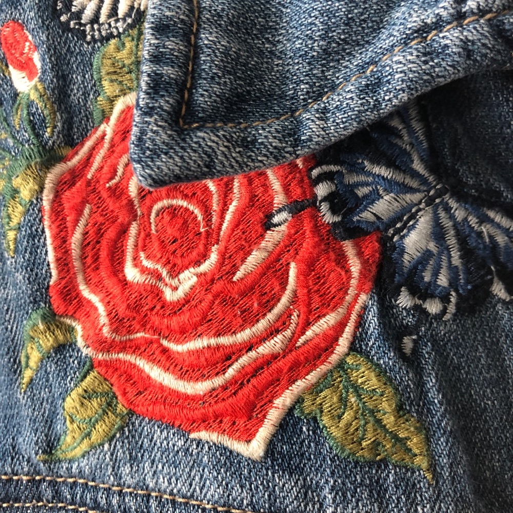 Embroidered denim jacket - Picture 2 of 6